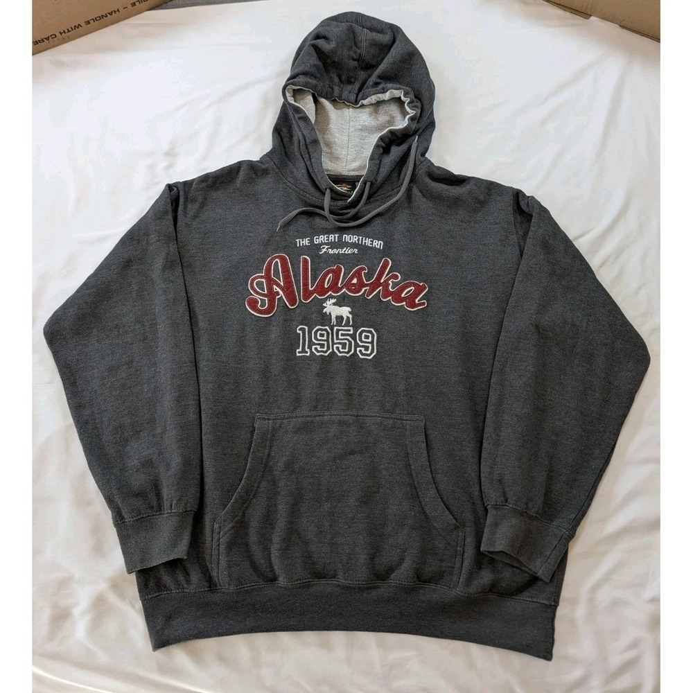 Prairie Mountain Alaska The Great Northern Frontier Hooded Sweatshirt‎ Men's XL